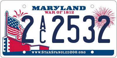 MD license plate 2AC2532