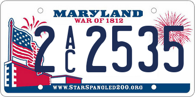 MD license plate 2AC2535