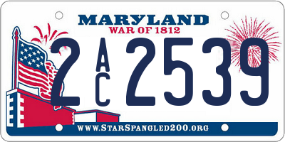 MD license plate 2AC2539