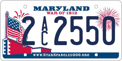 MD license plate 2AC2550