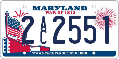 MD license plate 2AC2551