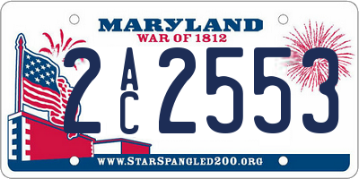 MD license plate 2AC2553