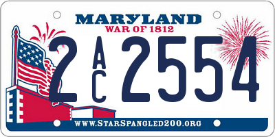 MD license plate 2AC2554