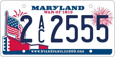 MD license plate 2AC2555