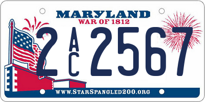 MD license plate 2AC2567