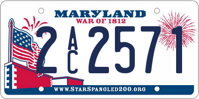 MD license plate 2AC2571