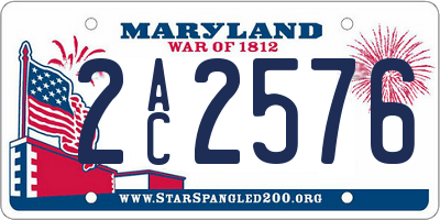 MD license plate 2AC2576