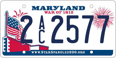 MD license plate 2AC2577