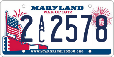 MD license plate 2AC2578