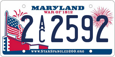 MD license plate 2AC2592