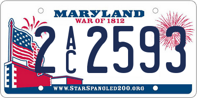 MD license plate 2AC2593