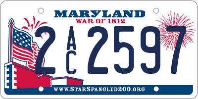 MD license plate 2AC2597