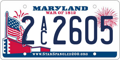 MD license plate 2AC2605