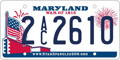 MD license plate 2AC2610