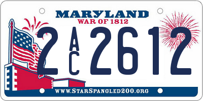 MD license plate 2AC2612