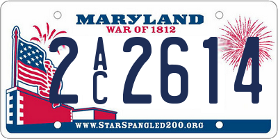 MD license plate 2AC2614