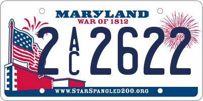 MD license plate 2AC2622
