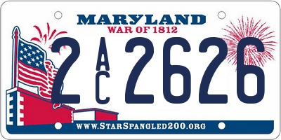 MD license plate 2AC2626