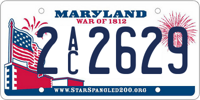MD license plate 2AC2629