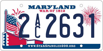 MD license plate 2AC2631