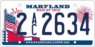 MD license plate 2AC2634
