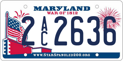 MD license plate 2AC2636