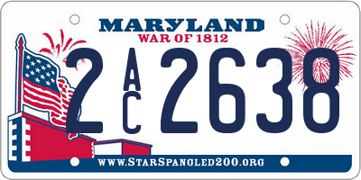 MD license plate 2AC2638