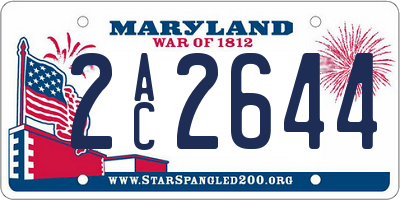 MD license plate 2AC2644