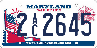 MD license plate 2AC2645