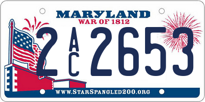 MD license plate 2AC2653