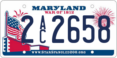 MD license plate 2AC2658