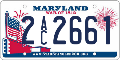 MD license plate 2AC2661