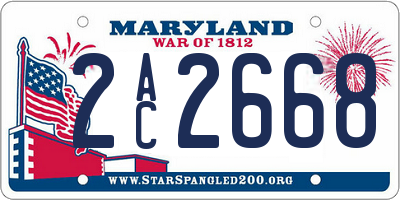 MD license plate 2AC2668