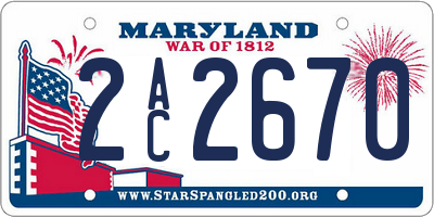 MD license plate 2AC2670