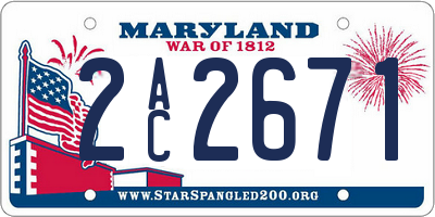 MD license plate 2AC2671