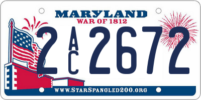 MD license plate 2AC2672