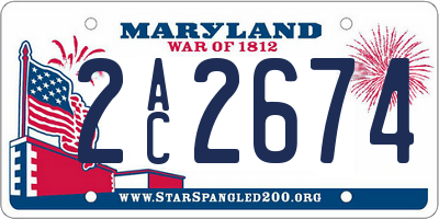 MD license plate 2AC2674