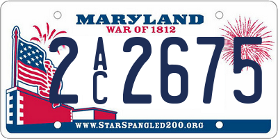 MD license plate 2AC2675