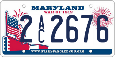 MD license plate 2AC2676