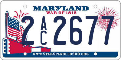 MD license plate 2AC2677