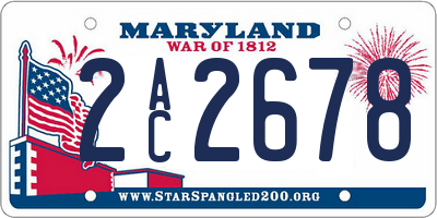 MD license plate 2AC2678