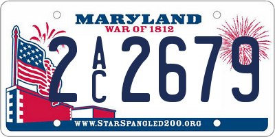 MD license plate 2AC2679