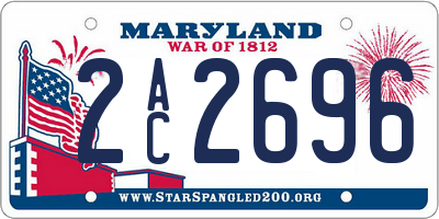 MD license plate 2AC2696