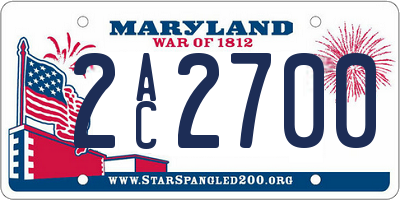 MD license plate 2AC2700