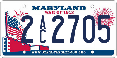 MD license plate 2AC2705