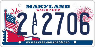 MD license plate 2AC2706