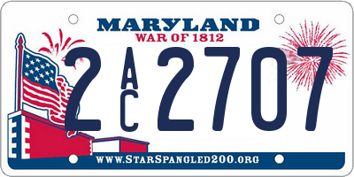 MD license plate 2AC2707