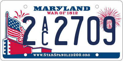 MD license plate 2AC2709