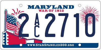 MD license plate 2AC2710