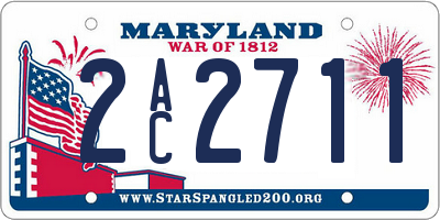 MD license plate 2AC2711